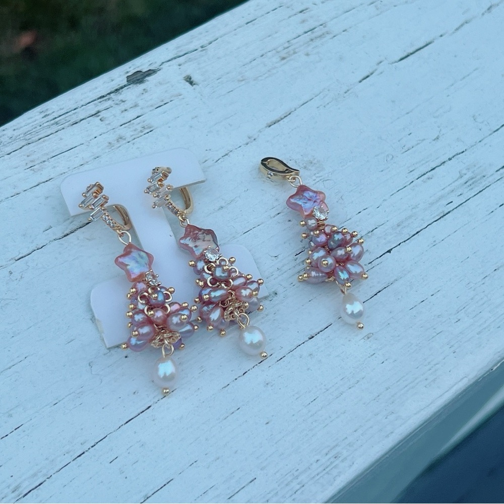 X’mas 03 Handmade Freshwater Baroque Pearl X’mas Tree Earrings and Pendant Set - Picture 8 of 8